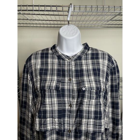 LL‎ Bean Signature Women's Plaid Layered Button Up Shirt Size 16 Preppy Classic - Picture 3 of 12